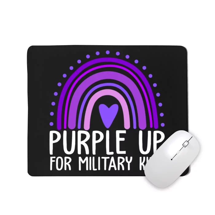 Purple Up For Miliartykids Rainbow Heart Mousepad