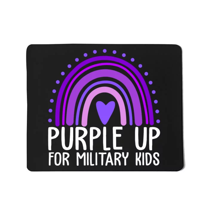 Purple Up For Miliartykids Rainbow Heart Mousepad