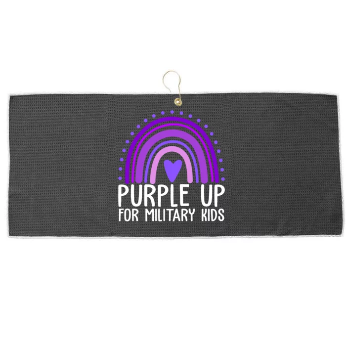 Purple Up For Miliartykids Rainbow Heart Large Microfiber Waffle Golf Towel