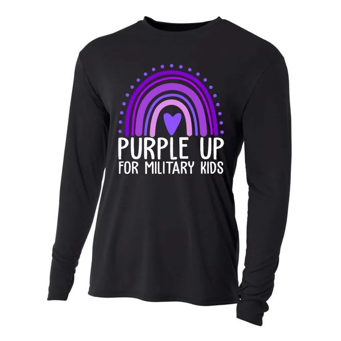 Purple Up For Miliartykids Rainbow Heart Cooling Performance Long Sleeve Crew