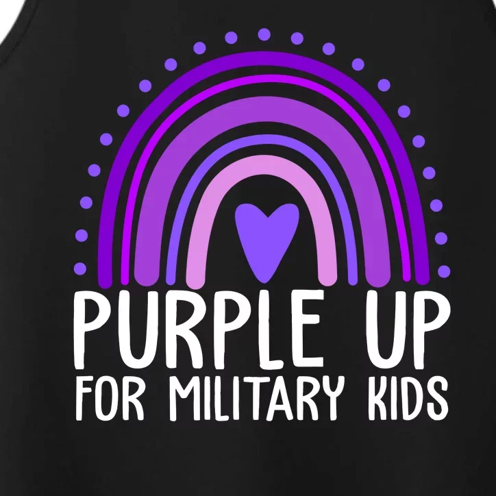 Purple Up For Miliartykids Rainbow Heart Performance Tank