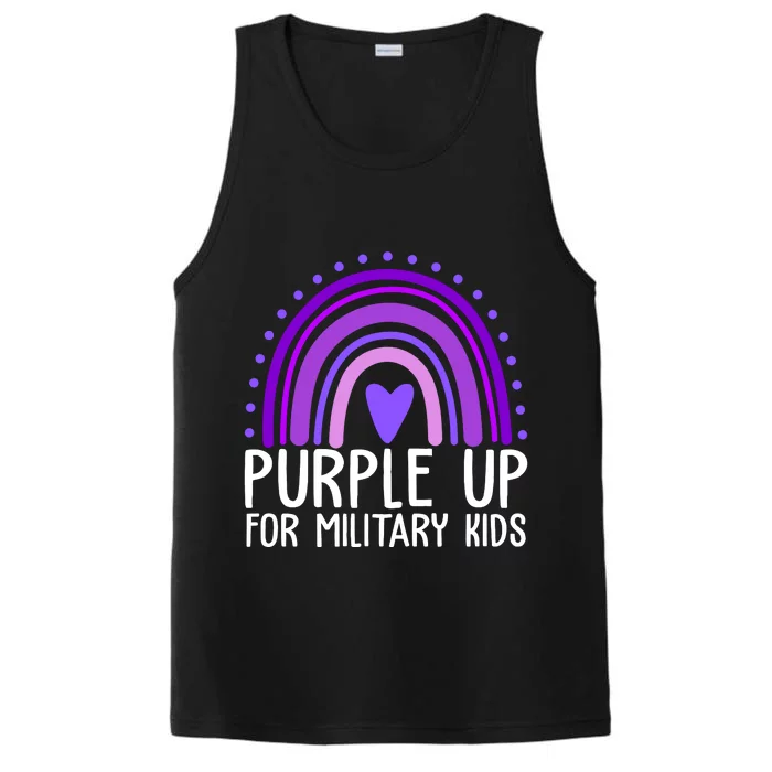 Purple Up For Miliartykids Rainbow Heart Performance Tank