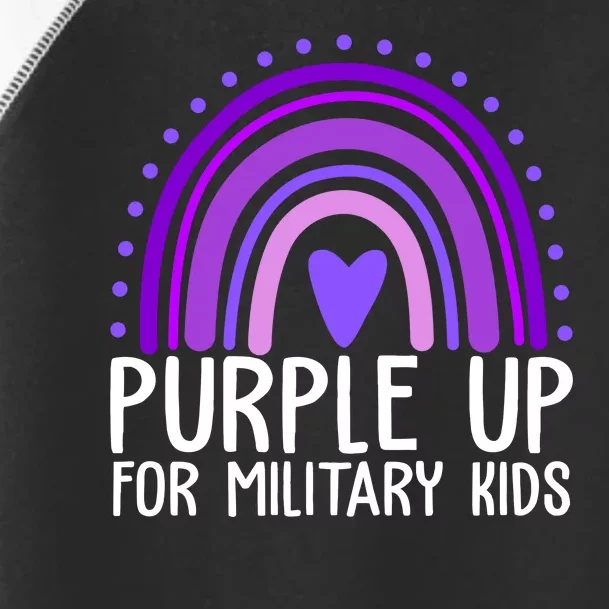 Purple Up For Miliartykids Rainbow Heart Toddler Fine Jersey T-Shirt