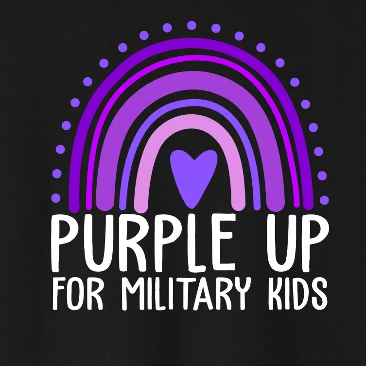 Purple Up For Miliartykids Rainbow Heart Women's Crop Top Tee