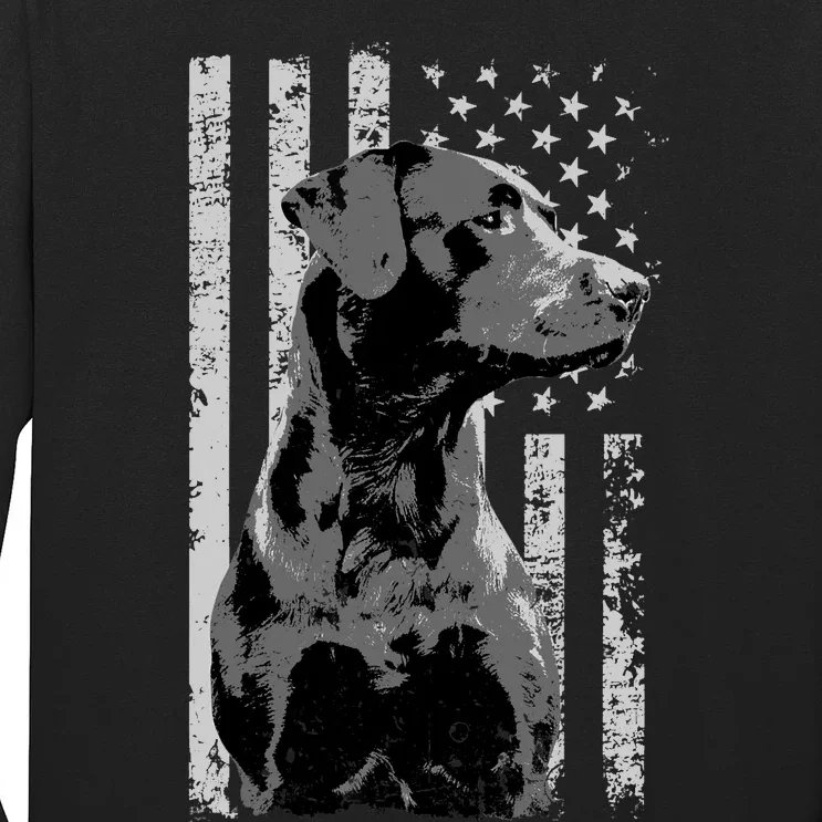 Patriotic USA Flag Black Labrador gift for Lab Owners Long Sleeve Shirt