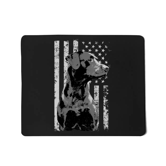 Patriotic USA Flag Black Labrador gift for Lab Owners Mousepad