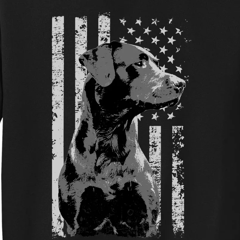 Patriotic USA Flag Black Labrador gift for Lab Owners Tall Sweatshirt