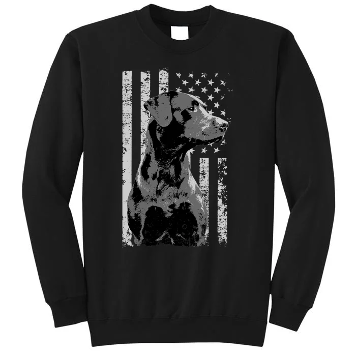 Patriotic USA Flag Black Labrador gift for Lab Owners Tall Sweatshirt