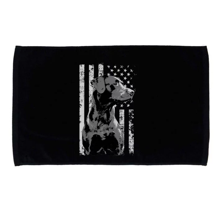 Patriotic USA Flag Black Labrador gift for Lab Owners Microfiber Hand Towel