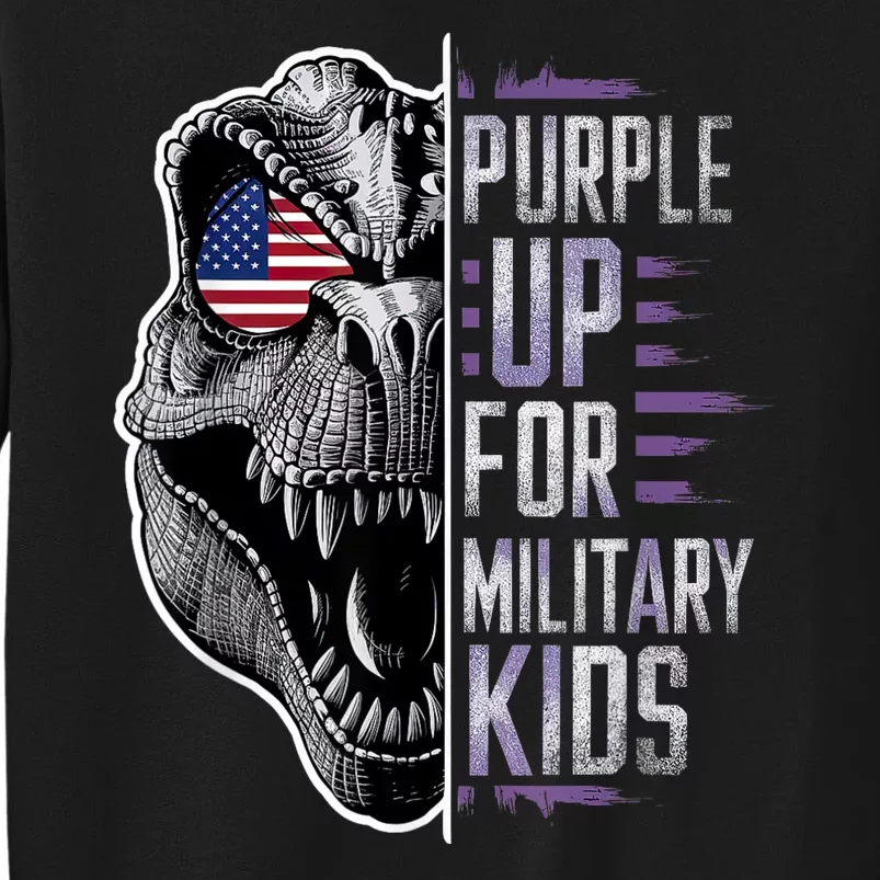 Purple Up For Military Childs Dino Military Child Month Tall Sweatshirt