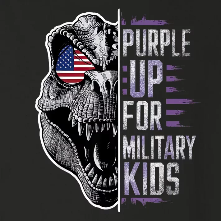 Purple Up For Military Childs Dino Military Child Month Toddler Long Sleeve Shirt