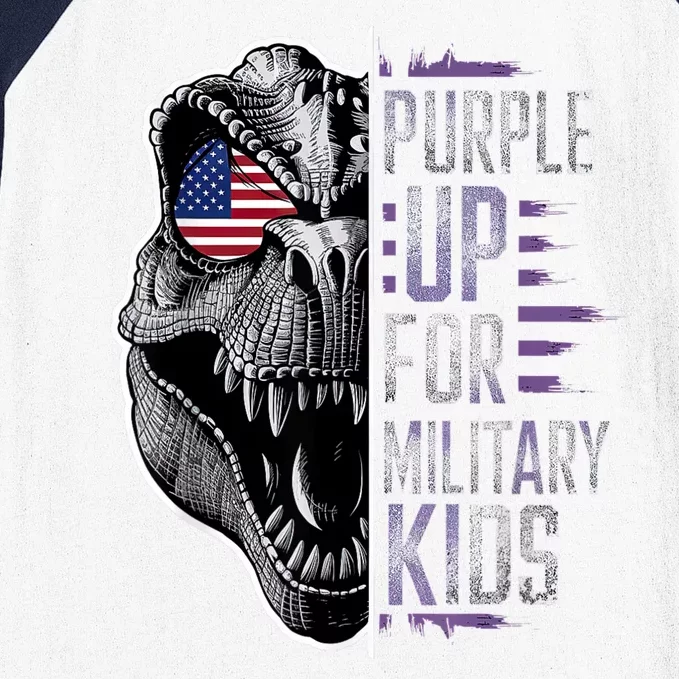 Purple Up For Military Childs Dino Military Child Month Baseball Sleeve Shirt