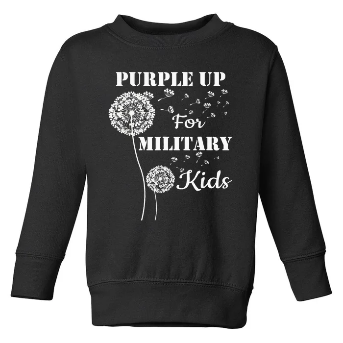 Purple Up For Military Month Of The Military Child Toddler Sweatshirt