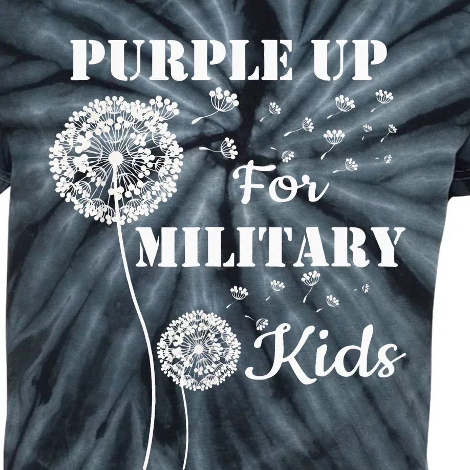 Purple Up For Military Month Of The Military Child Kids Tie-Dye T-Shirt