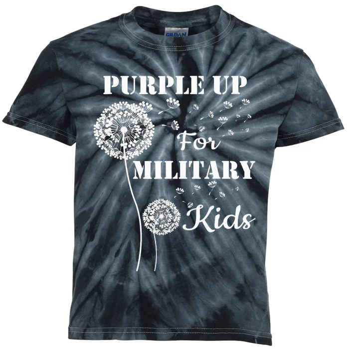 Purple Up For Military Month Of The Military Child Kids Tie-Dye T-Shirt