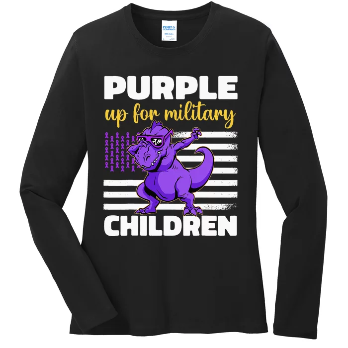 Purple Up For Military Month Of The Military Children Ladies Long Sleeve Shirt