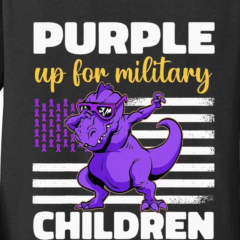 Purple Up For Military Month Of The Military Children Kids Long Sleeve Shirt