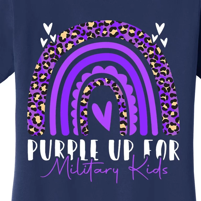 Purple Up For Military Kid_s Rainbow Military Child Month Women's T-Shirt