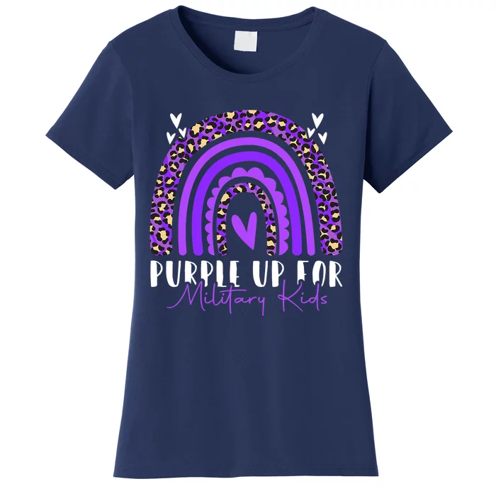 Purple Up For Military Kid_s Rainbow Military Child Month Women's T-Shirt