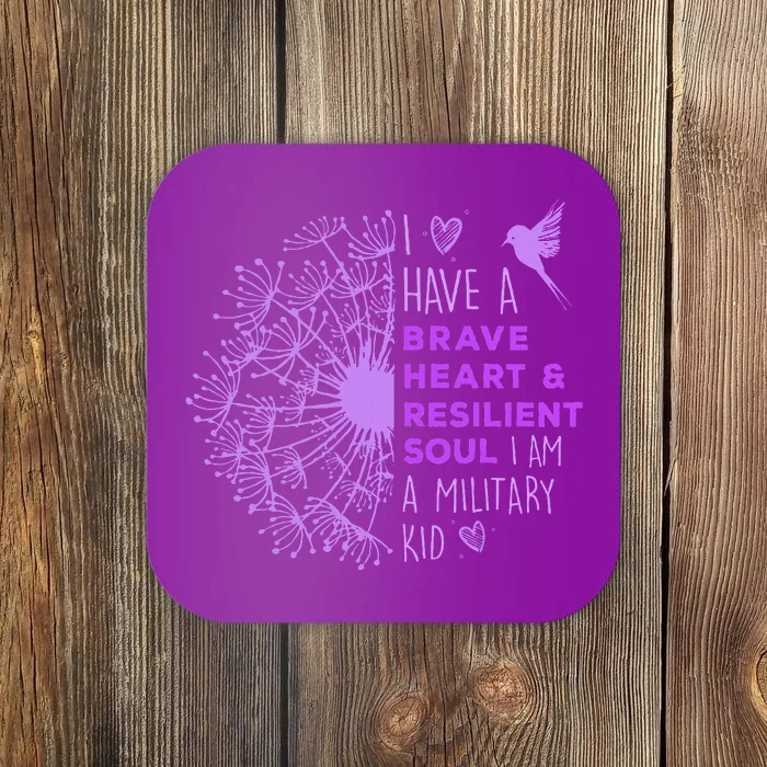 Purple Up For Military Dandelion Military Child Month Coaster