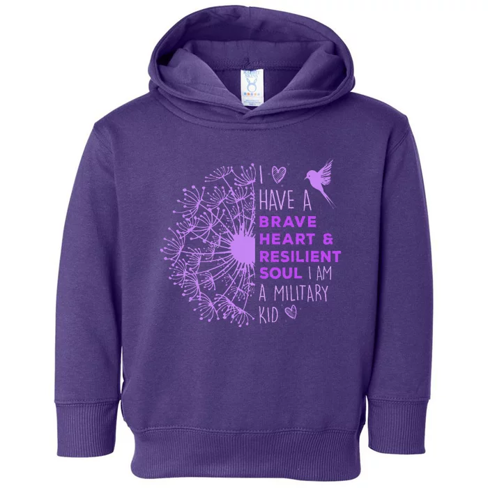 Purple Up For Military Dandelion Military Child Month Toddler Hoodie