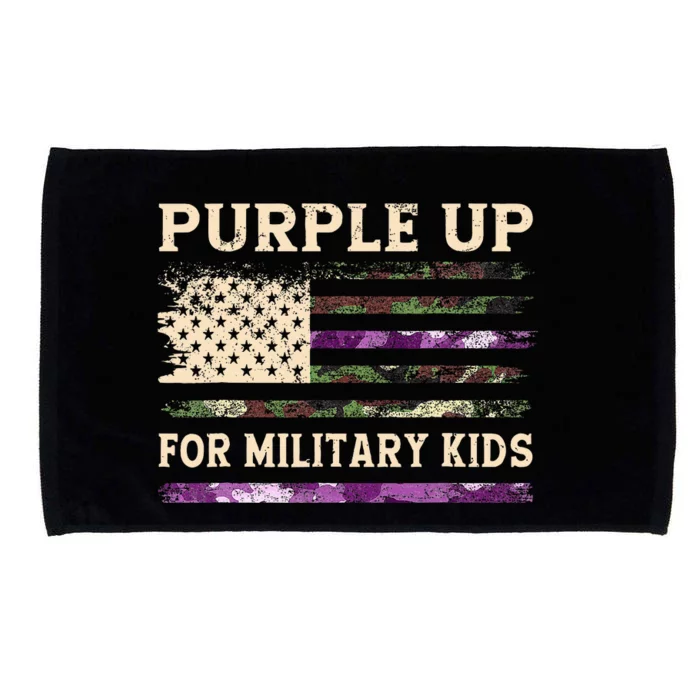 Purple Up For Military Child Month Usa Flag Microfiber Hand Towel