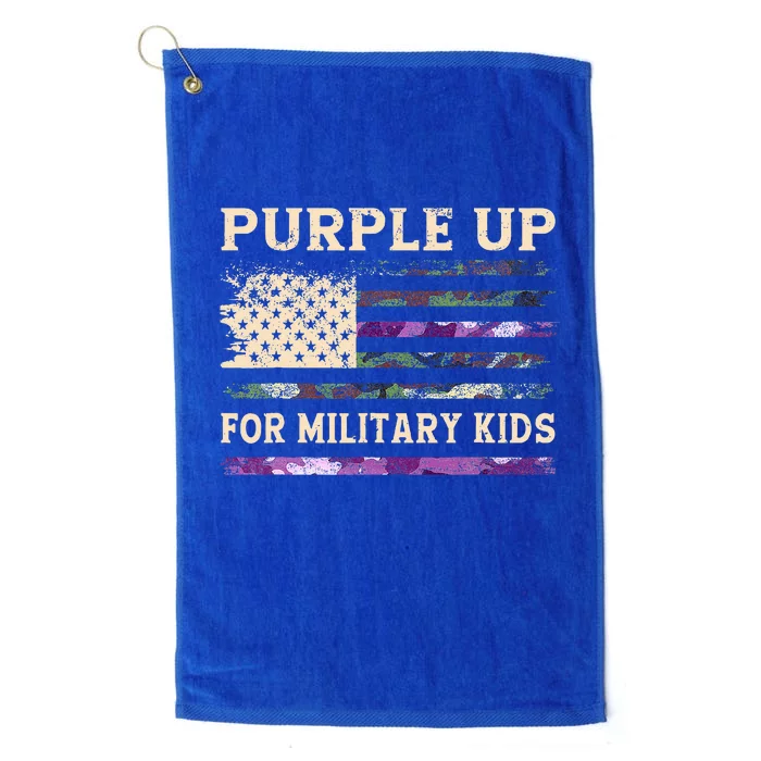 Purple Up For Military Child Month Usa Flag Platinum Collection Golf Towel