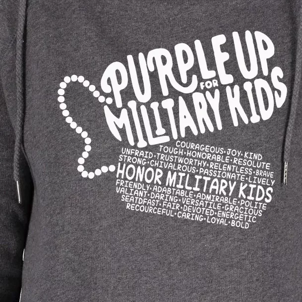 Purple Up For Military Month Of The Military Child Womens Funnel Neck Pullover Hood