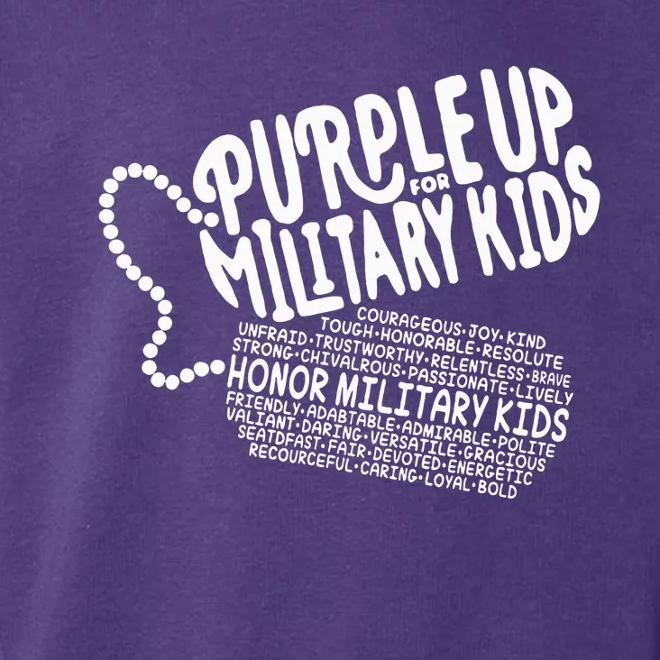 Purple Up For Military Month Of The Military Child Toddler Hoodie