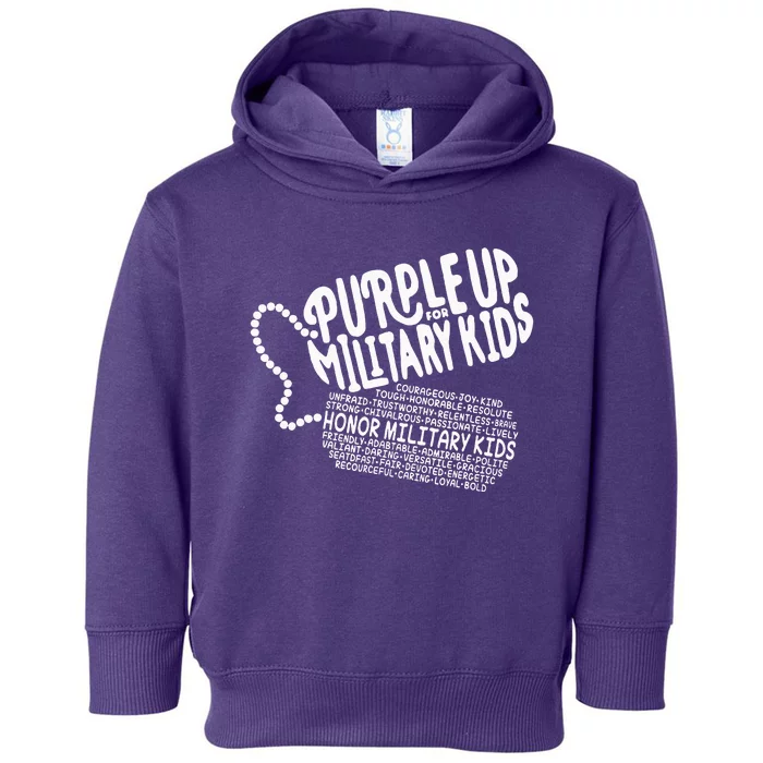 Purple Up For Military Month Of The Military Child Toddler Hoodie