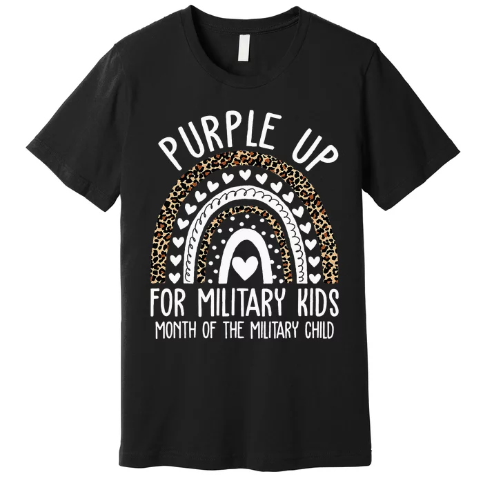 Purple Up For Military Children Tree Month Of Military Child Premium T-Shirt