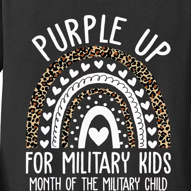 Purple Up For Military Children Tree Month Of Military Child Kids Long Sleeve Shirt