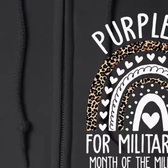 Purple Up For Military Children Tree Month Of Military Child Full Zip Hoodie