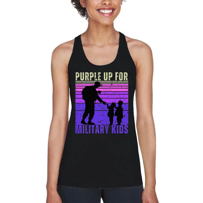 Purple Up For Military Month of the Military Child Women's Racerback Tank