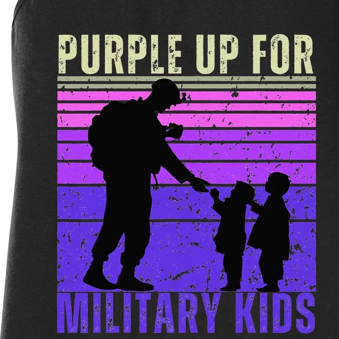 Purple Up For Military Month of the Military Child Women's Racerback Tank