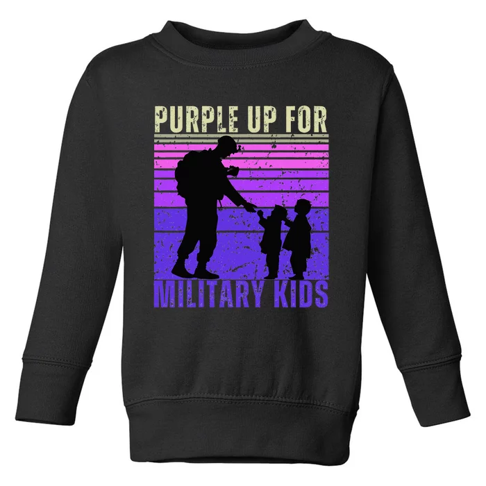 Purple Up For Military Month of the Military Child Toddler Sweatshirt