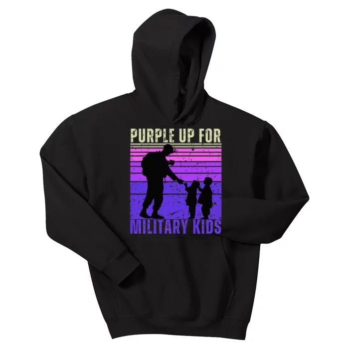 Purple Up For Military Month of the Military Child Kids Hoodie