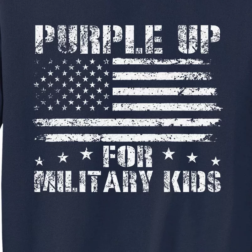 Purple Up For Military Day Proud Military Children 2024 Tall Sweatshirt