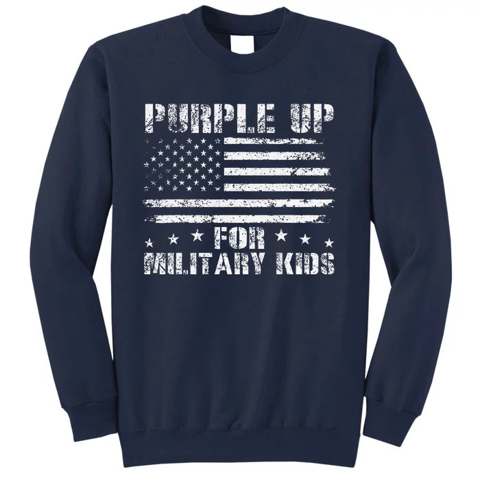 Purple Up For Military Day Proud Military Children 2024 Tall Sweatshirt