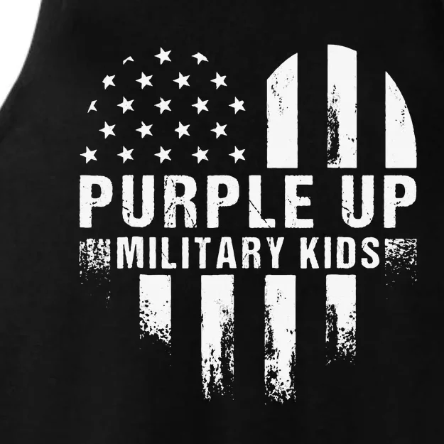 Purple Up For Military Month Of The Military Child Ladies Tri-Blend Wicking Tank