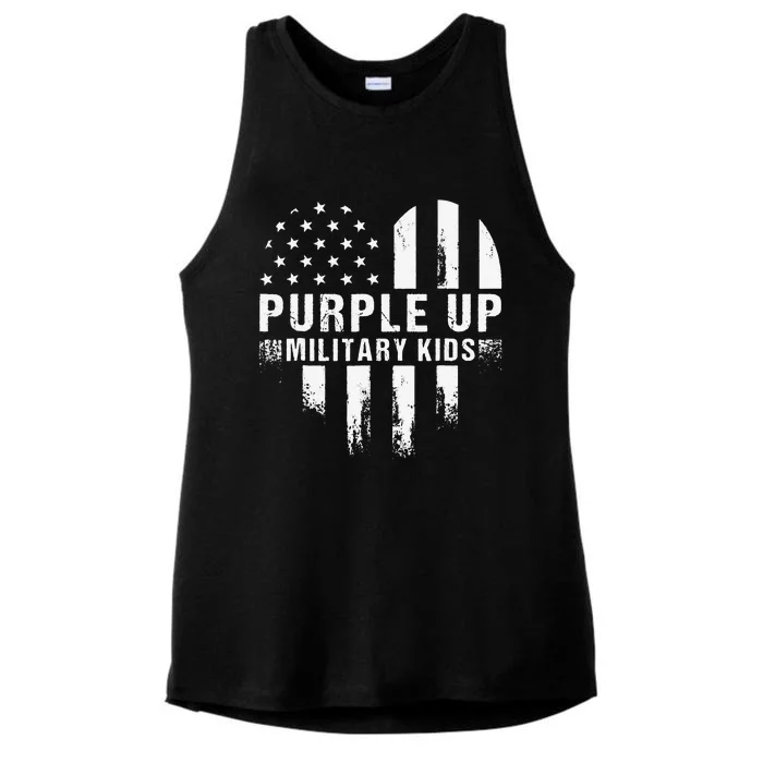 Purple Up For Military Month Of The Military Child Ladies Tri-Blend Wicking Tank