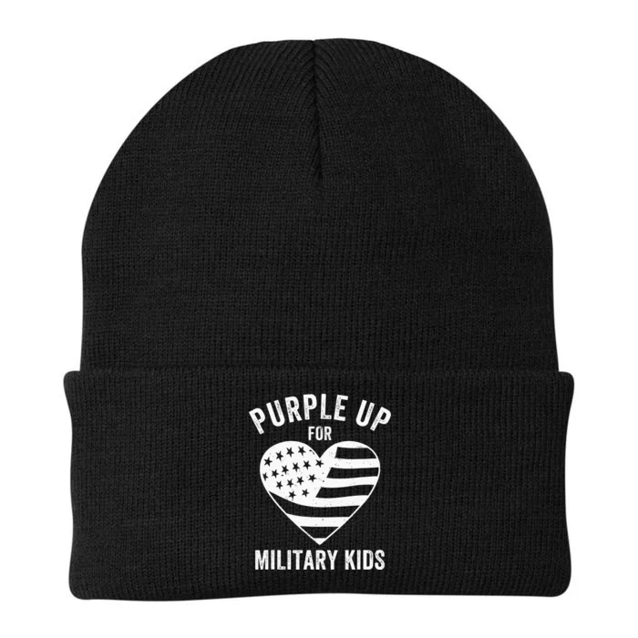 Purple Up For Military Child Month Knit Cap Winter Beanie