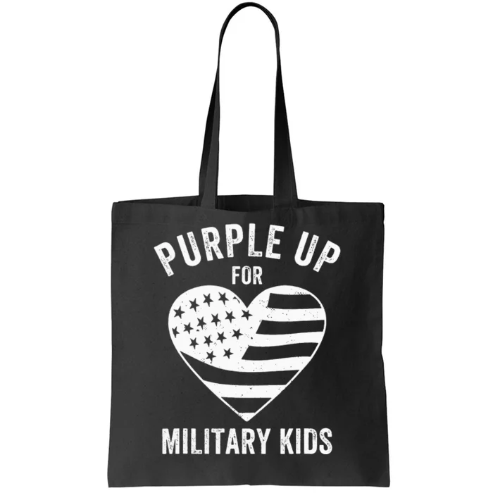 Purple Up For Military Child Month Tote Bag