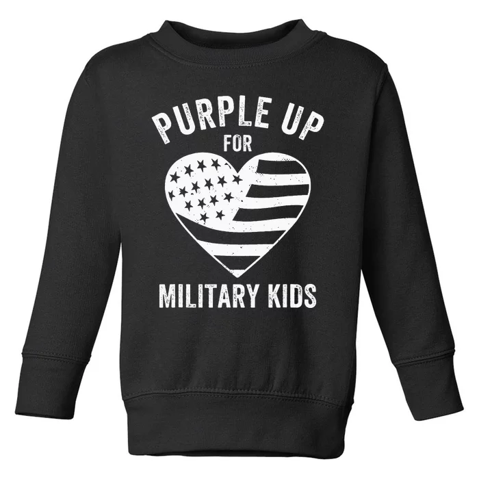 Purple Up For Military Child Month Toddler Sweatshirt