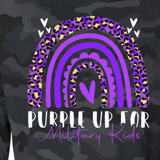 Purple Up For Military Military Child Month Rainbow Cropped Pullover Crew