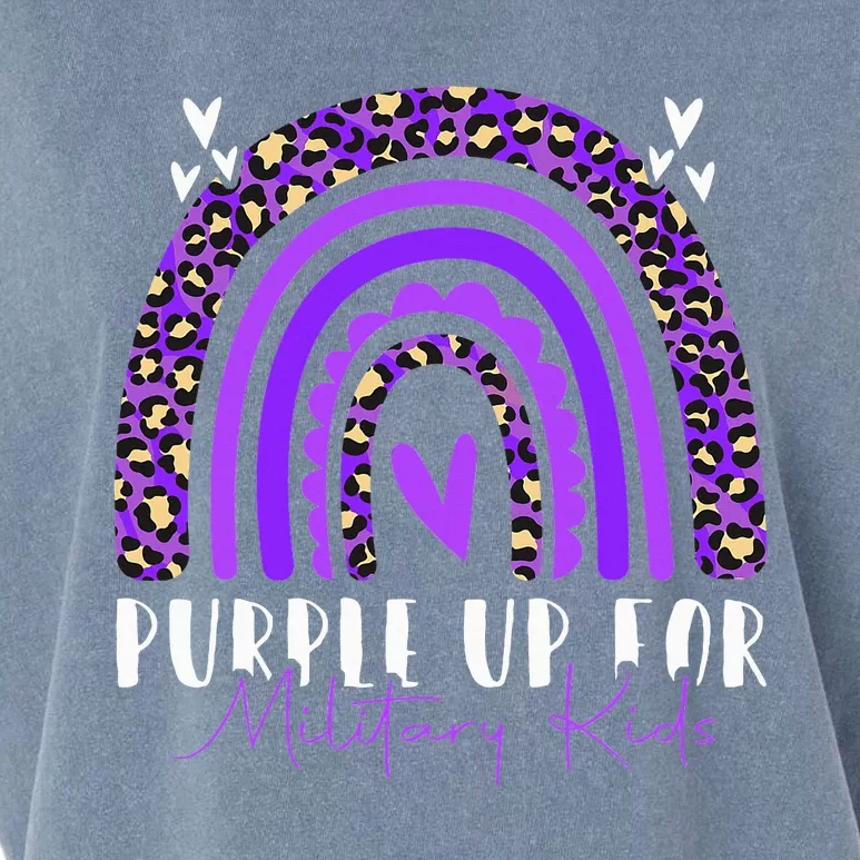 Purple Up For Military Military Child Month Rainbow Garment-Dyed Women's Muscle Tee