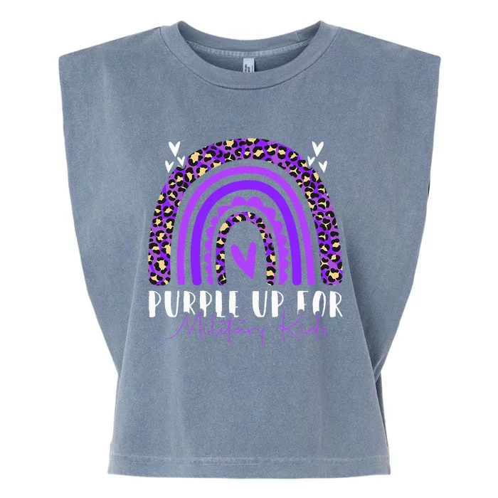 Purple Up For Military Military Child Month Rainbow Garment-Dyed Women's Muscle Tee