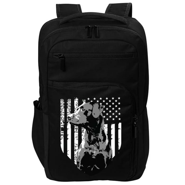 Patriotic USA Flag Black Labrador Gift For Lab Owners Impact Tech Backpack