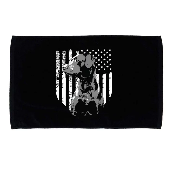 Patriotic USA Flag Black Labrador Gift For Lab Owners Microfiber Hand Towel