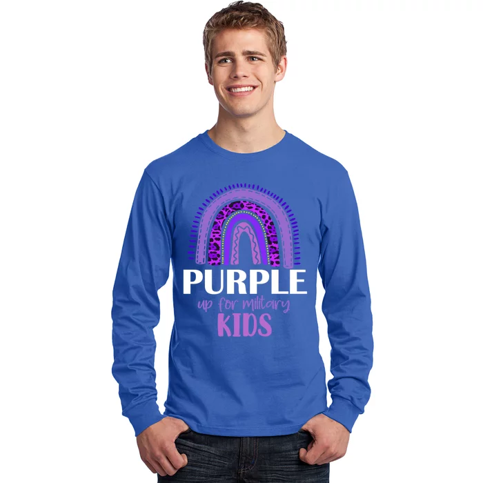 Purple Up For Military Gift Military Month Rainbow Gift Long Sleeve Shirt